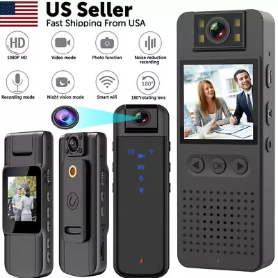 1080P Mini Body Camera WiFi Video Recorder Wearable Police Body Cam Night Vision • $28.99