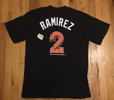 Hanley Ramirez Miami Marlins Jersey T-Shirt Black Majestic Men's Large • $8.08