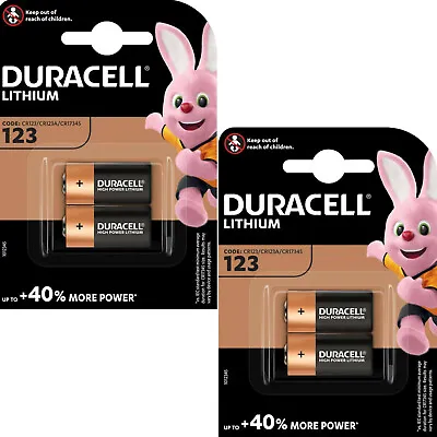 4 X DURACELL LITHIUM 123 CR123A DL123 Photo Batteries • £15.49