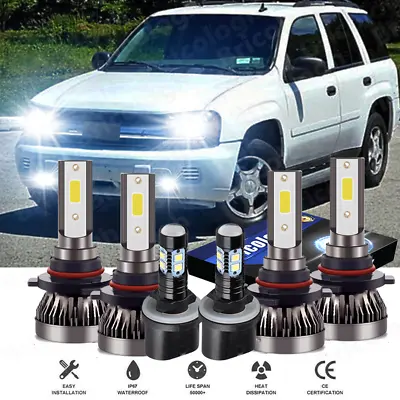 For Chevy Trailblazer 2002-2009 6x 6000K LED Headlights 880 Fog Bulbs Combo Kit • $31.18