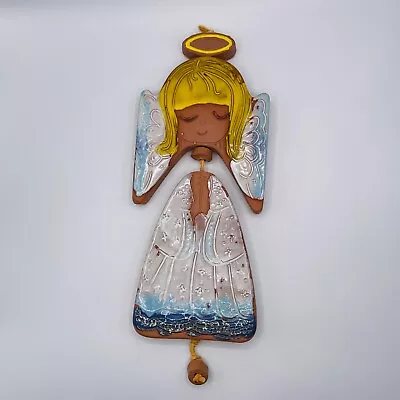 Angel Wind Chime Pottery Vintage Pacific Stoneware US 1970s Christmas Clay Patio • $84.65