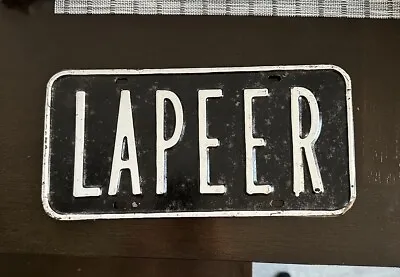 Michigan Lapeer Steel Advertising License Plate Used Vintage Original Booster • $119.99