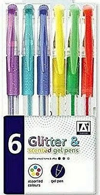 £2.50 • Buy  6 X GLITTER & SCENTED  Gel Pens FINE Tip 6 Colours