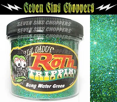 Roth Flake Trippin BONG WATER GREEN Chopper Hotrod Metalflake Sparkle Paint • $16.95