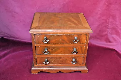 Vintage Miniature Apprentice Peice Mahogany Chest Of Three Drawers • £129