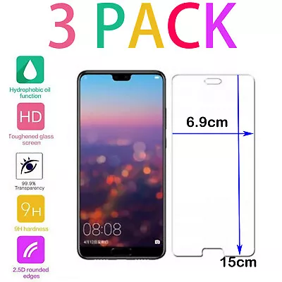 (3 Pack) Huawei P20 Pro Screen Protector Gorilla Tempered Glass Film • £4.85