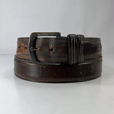 Columbia Wide Brown Genuine Leather Work Belt - Men's Size 40 • $12.60