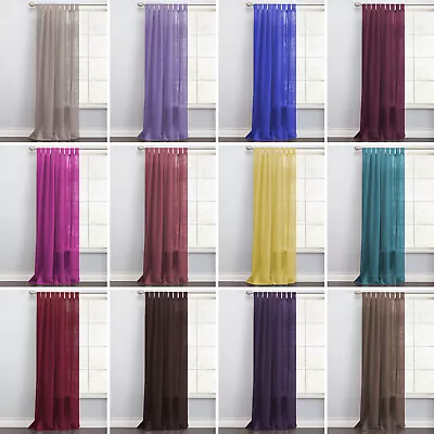 £3.50 • Buy Clearance Cheap Single Plain Tab-Top Voile Net Curtain Sheer Panel-Free Postage