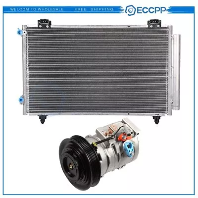 AC Condenser & AC Compressor Cooling Kit For 2003-2004 Toyota Corolla Matrix • $175.69