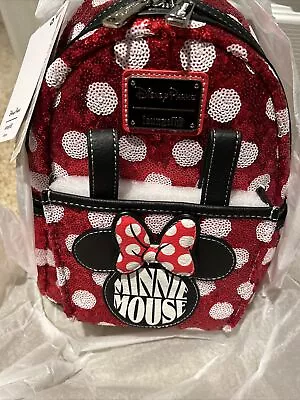 Disney Minnie Mouse Sequin Loungefly Backpack NWT • $65