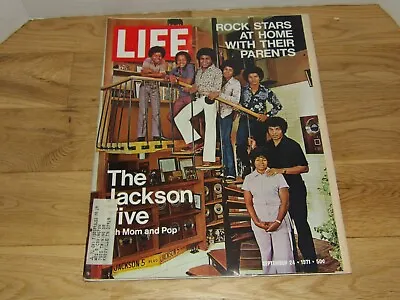 Vtg 1971 Life Magazine Jackson Five Michael Cover + Grace Slick + Great Car Ads • $12