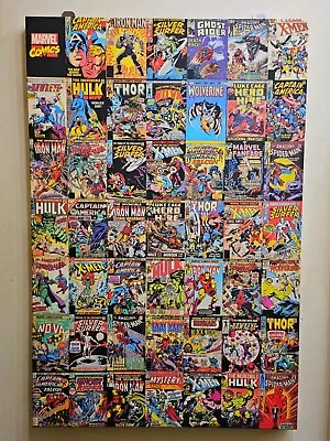 Retro Marvel Comics Covers Artwork Canvas (Very Large: 90cm By 60cm) • £30
