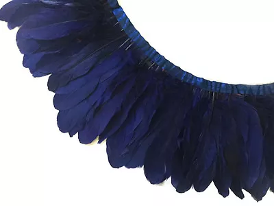 1 Yard - Navy Blue Goose Pallet Parried Feather Trim Nagoire Satinettes Supply • $13.73