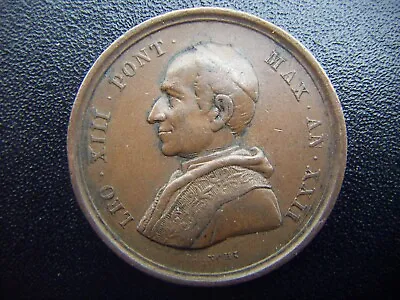 1900 Vatican Italy Pope Leo Celebratory Anniversary Of Pontificate Bronze Medal • $110