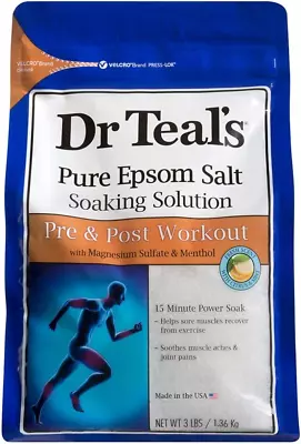 Pre And Post Workout Pure Epsom Salt Soaking Solution 3 Pound Bag (04364-4PK) • $22.40