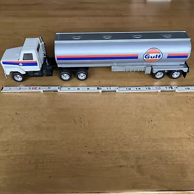 Vintage  Ertl Gulf Oil Tanker Truck Steel Semi Tractor Trailer No Box • $35