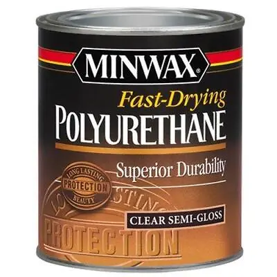 Minwax 63005444 Fast Drying Polyurethane Clear Finish Quart Semi-Gloss • $22.89