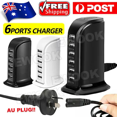 30W 6 Multi USB Port Travel Charger Desktop Charging Station Fast Power Adapter • $14.85