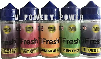 Vape Liquid IFRESH E Liquid 80ML Premium E Liquid Juice 0MG Vape 80VG/20PG Juice • £9.95