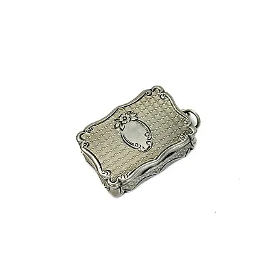 Frederick Marson English Sterling Silver Vinaigrette 1866 Engine Turned • $224