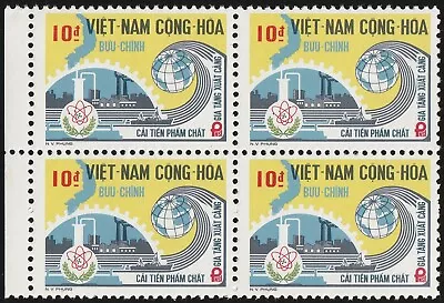 South Vietnam - 1975 - Unissued Stamps  - Economic Development - Blk Of 4 MNH #1 • $28