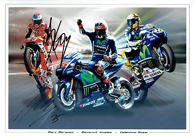 Marc MARQUEZ & Maverick VINALES SIGNED 16x12 Autograph Photo AFTAL COA MOTOGP • $348.38