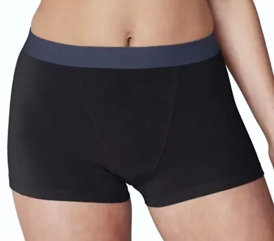 MAIDENFORM Naturally Soft Black Blue Boxer Brief BoyShort Panty Women M L XL 2XL • $10.23