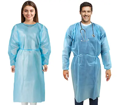 Isolation Gowns Disposable AAMI Level 2 SMS Blue Dental-Medical 10/50/100 PK • $95