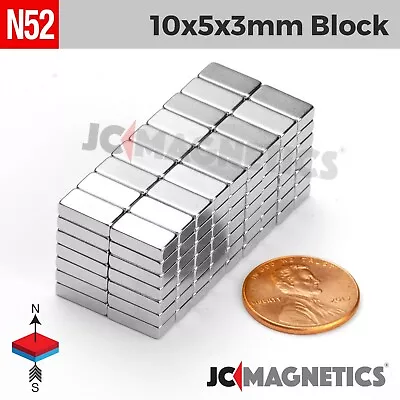 10mm X 5mm X 3mm N52 Small Strong Rare Earth Neodymium Magnet Blocks 10x5x3mm • $18.95