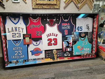 Michael Jordan Signed Jersey Framed Career Collage Funko Pop Shoes One Of A Kind • $49999.99