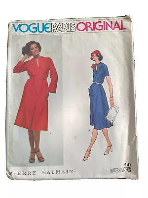 1481 Vogue Pierre Balmain Paris Original Dress Pattern Uncut Size 14 • $19.89