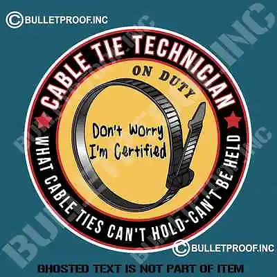 Cable Tie Technician Decal Sticker Retro Hot Rod Rat Rod Vintage Stickers • $5.50