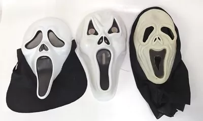 Vintage Scream Ghostface Mask Lot Of 3 Rubies 1998 Blow Mold Glow In The Dark • $36.21