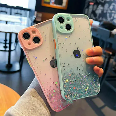 $6.20 • Buy Glitter Shockproof Clear Case For IPhone 13 12 11 Pro Max XR XS Max 8 7 SE Cover