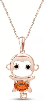 Simulated Citre Monkey Animal Cartoon Pendant Necklace  14K Gold Plated Silver • $63.42