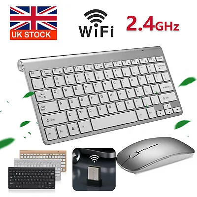 £16.99 • Buy Slim Mini Wireless Keyboard And Mouse Comb Set 2.4G For Mac Apple PC Laptop UK