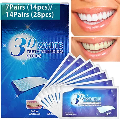 $10.49 • Buy 14/28 3D White Professional Teeth Whitening Strips Tooth Bleaching White Strip*