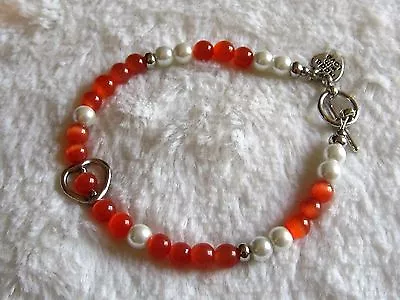 Leukemia Multiple Sclerosis COPD Awareness Beaded Heart Bracelet ~Jewelry • $10