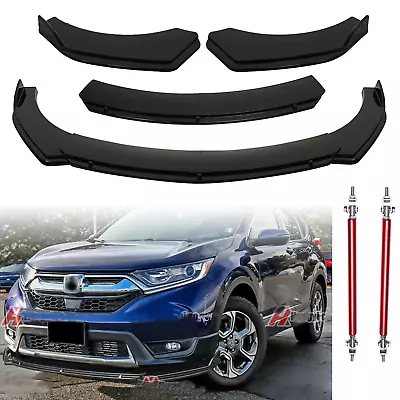 Bumper Lips Spoiler Splitter Body Kit + Strut Rods Glossy For Honda CRV CR-V • $69.99