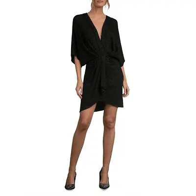 Elan Womens Metallic V Neck Dolman Sleeve Mini Dress BHFO 1402 • $27.99
