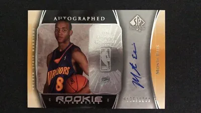 2005-06 SP Authentic Monta Ellis Rookie Signature Card 136/1299 Warriors RC • $90