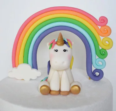 $16 • Buy UNICORN Fondant Edible CAKE Toppers Birthday Party Decorations