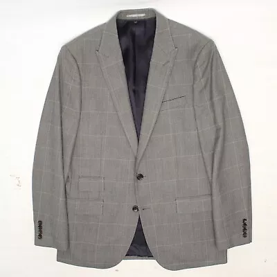 NWT J Crew Ludlow Mens Sport Coat 42L Gray Plaid Wool Cotton Peak Lapal Jacket  • $149.99