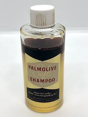Vintage Palmolive Soft Shampoo Glass Bottle 1950s 1960s Movie Prop Drugstore OLD • $59.99