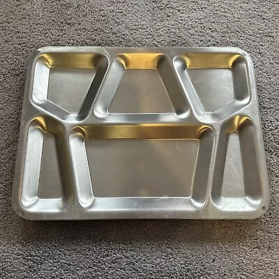 3 Vintage Stainless Steel Metal Cafeteria Lunch Food Tray School Prison Military • $29