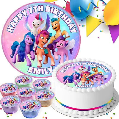 My Little Pony Birthday Personalised Edible Cake Topper& Cupcake Toppers Pk375 • £7.99