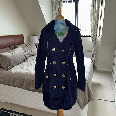 BCBG Generation Navy Coat L=UK12-14 Military Style • £24.95