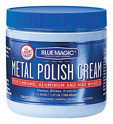 BLUE MAGIC 500-6 Metal Polish Cream Tub 19.38 Oz - CHROME & ALUMINUM MAG WHEELS • $21.85