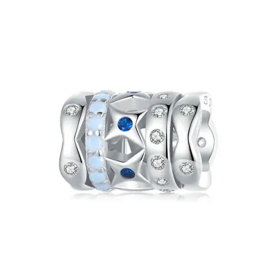 Bamoer DIY Fashion Women Sterling Silver 925 CZ Charm Beads Jewelry Fit Bracelet • $9.99
