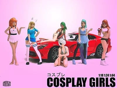 American Diorama 1:18 Scale Figure Bundle- Cosplay Girls - Set Of 6 Figures • $56.99